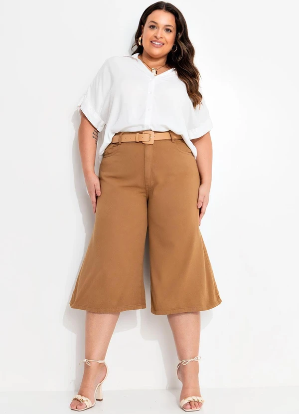 Quintess - Jorts Caramelo em Sarja 3