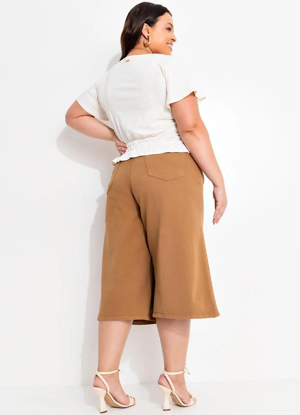 Quintess - Jorts Caramelo em Sarja 2