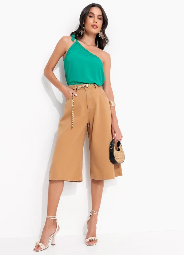 Quintess - Jorts Caramelo em Sarja 6