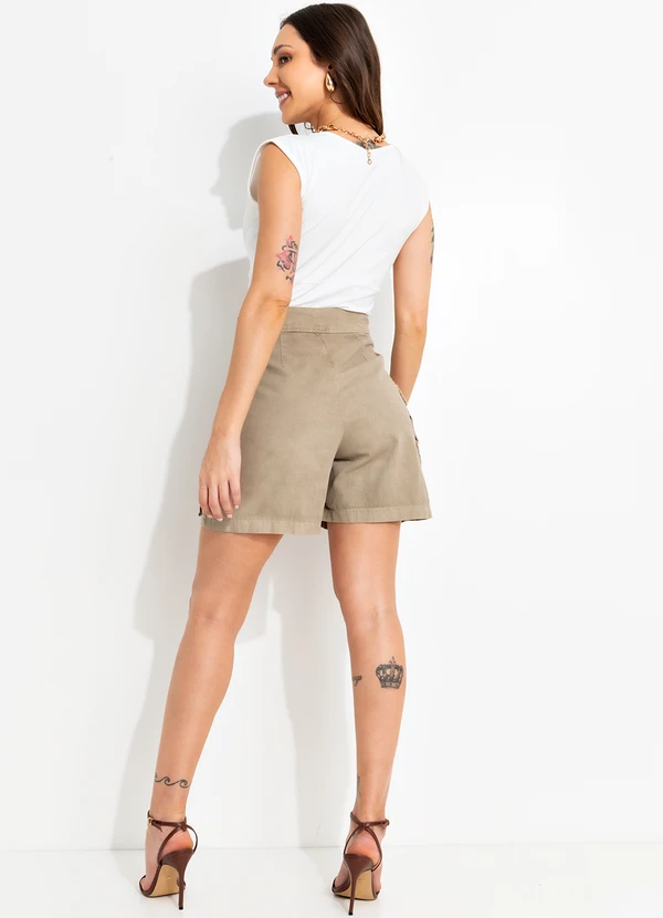 Bimini - Short Bege em Sarja 4