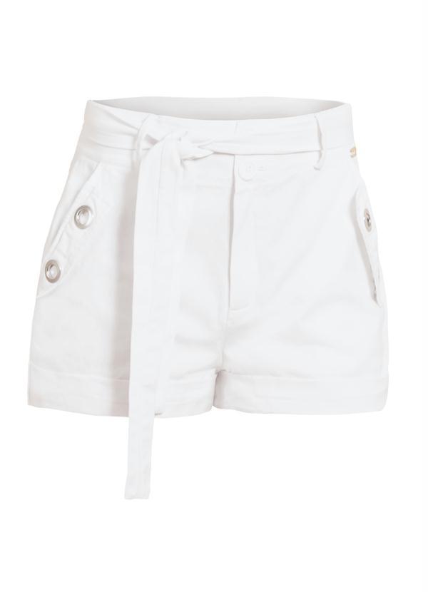 Quintess - Short Branco Quintess com Faixa 10