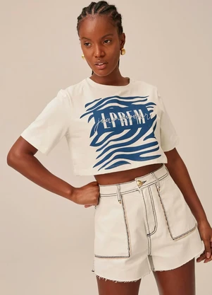 Lança Perfume - Short Curto de Sarja Comfort Branco - LANÇA PERFUME