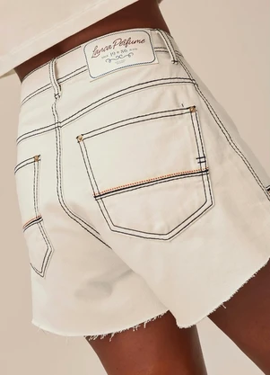 Lança Perfume - Short Curto de Sarja Comfort Branco - LANÇA PERFUME