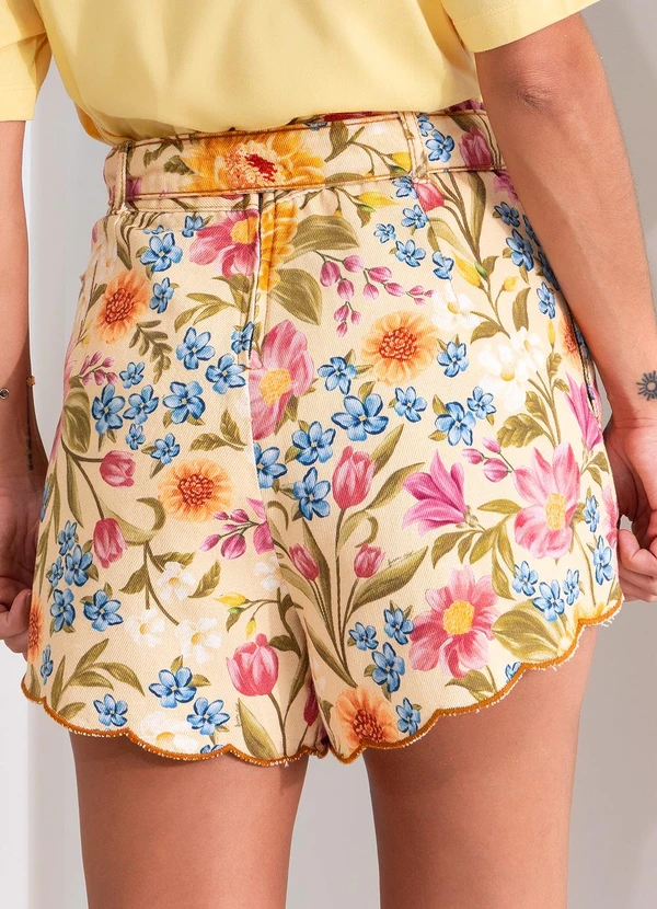 Farm - Short Sarja Floral Mari Amarelo 2