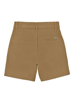Malwee - Shorts Alfaiataria Cintura Alta em Sarja Cáqui - MALWEE