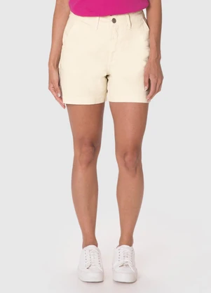 Malwee - Shorts Alfaiataria Cintura Alta Off White - MALWEE