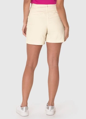 Malwee - Shorts Alfaiataria Cintura Alta Off White - MALWEE