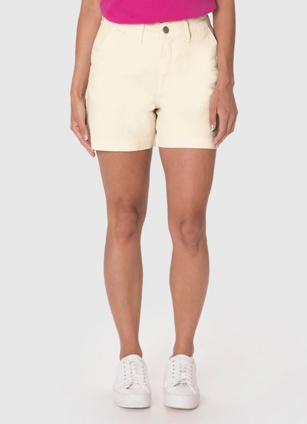 Malwee - Shorts Alfaiataria Cintura Alta Off White 1
