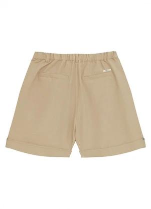 Enfim - Shorts Alfaiataria com Pregas Areia - ENFIM