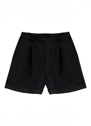 Enfim - Shorts Alfaiataria com Pregas Preto - ENFIM