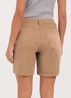 Lunender - Shorts Boyfriend com Cintura Média Marrom - LUNENDER