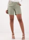 Lunender - Shorts Boyfriend de Cintura Média em Sarja Preto - variação: Verde