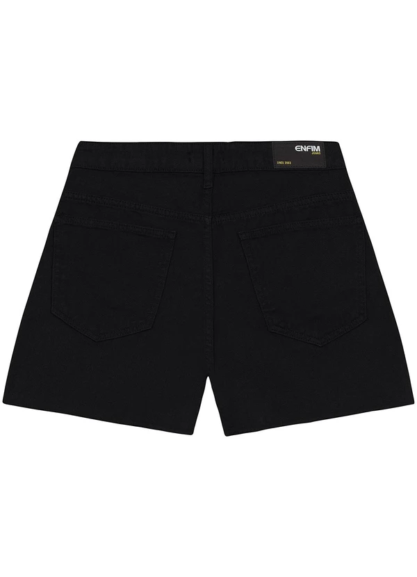 Enfim - Shorts Cintura Alta em Sarja Preto 2