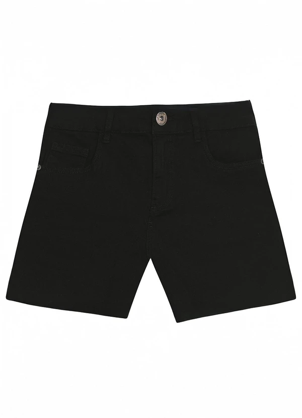 Malwee - Shorts Cintura Alta em Sarja Preto 6