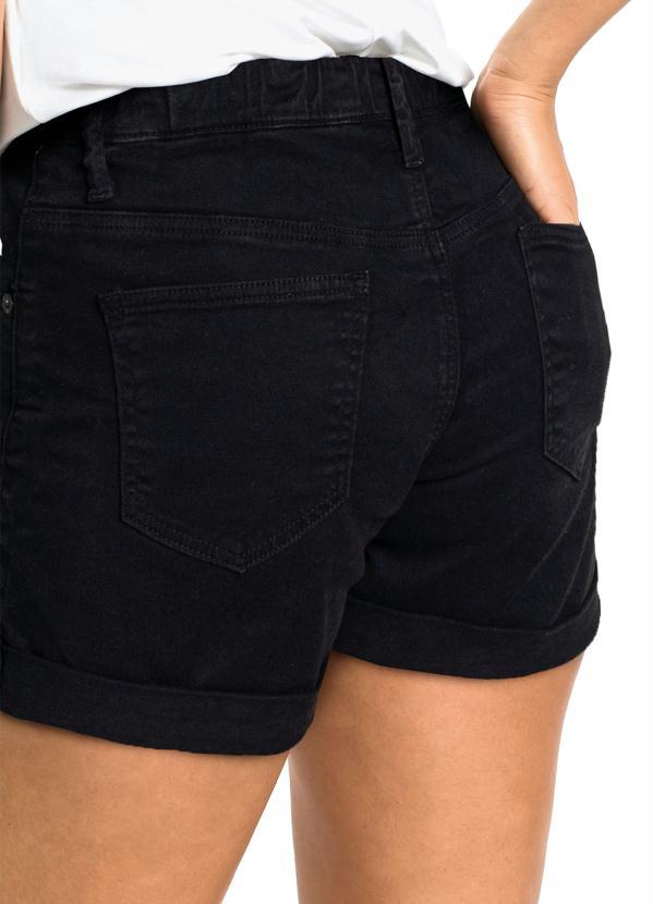 Outlet - Shorts com Barra Dobrada Preto 3