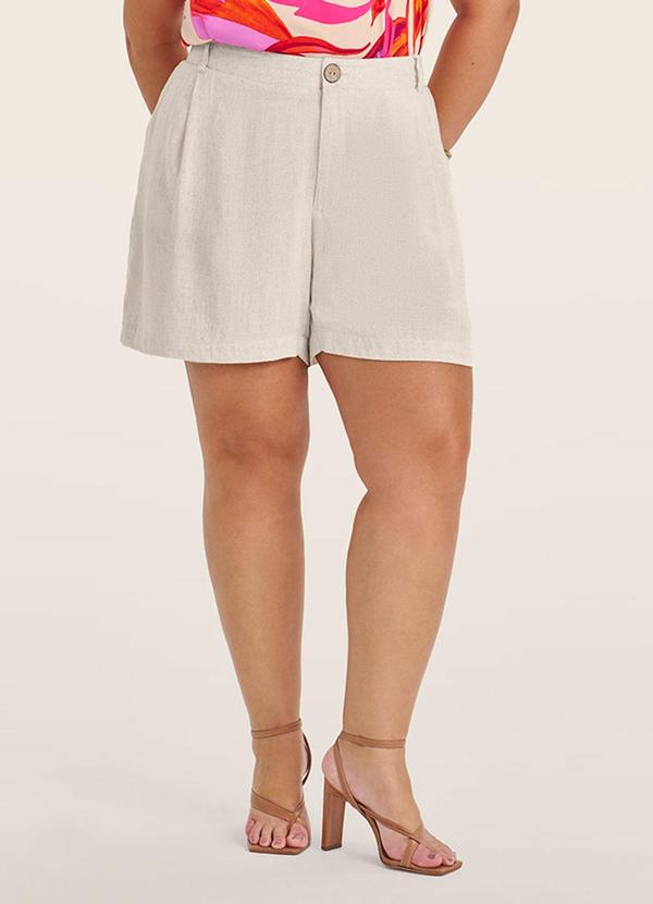 Secret Glam - Shorts Curto Feminino Plus Size Bege 2