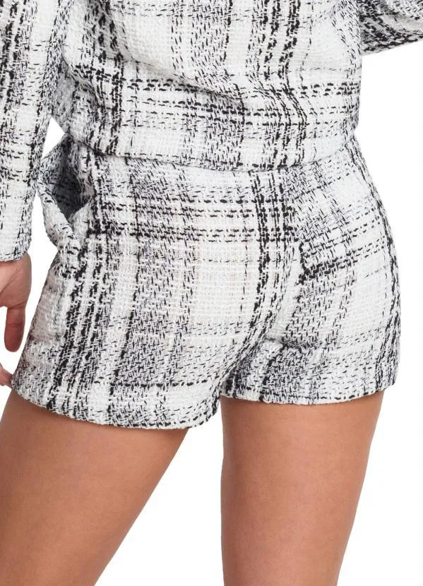 Endless - Shorts Feminino Tweed Bege 2