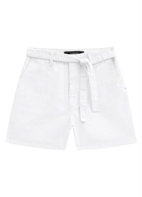 Lunender - Shorts Lunender Alfaiataria com Elastano Branco 1