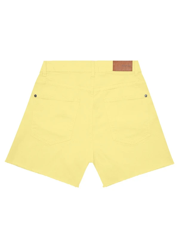 Enfim - Shorts Mom em Sarja Amarelo Manteiga 4