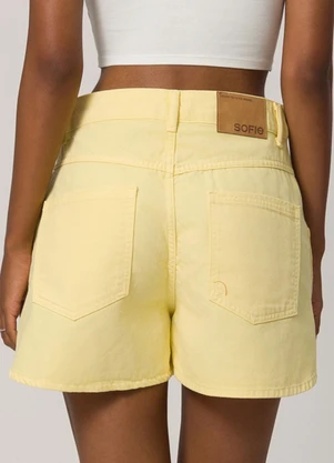 Sofie - Shorts Mom em Sarja Amarelo - SOFIE
