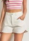 Sofie - Shorts Mom em Sarja Amarelo - variação: Branco