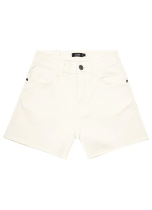 Enfim - Shorts Mom em Sarja Off White - ENFIM