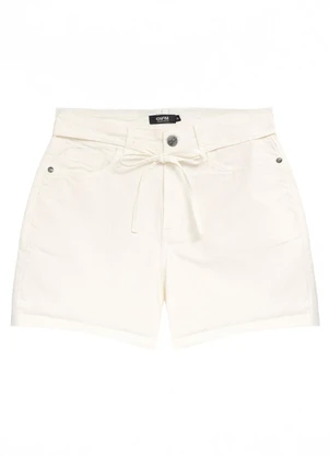 Enfim - Shorts Mom em Sarja Off White - ENFIM