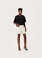 Enfim - Shorts Mom em Sarja Café - variação: Off White