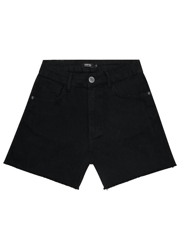 Enfim - Shorts Mom em Sarja Preto 1