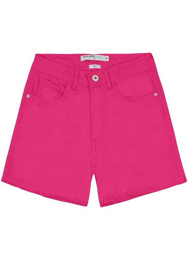 Malwee - Shorts Mom em Sarja Rosa Escuro