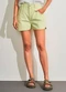 Sofie - Shorts Mom em Sarja Amarelo - variação: Verde