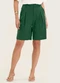 Endless - Bermuda Feminina em Linho com Bolsos Bege - variação: Verde