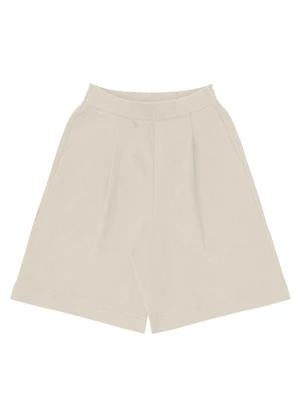 Rovitex - Bermuda Feminina em Moletinho Sarjado Bege - ROVITEX