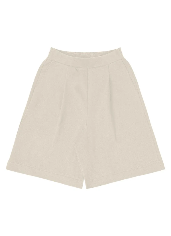 Rovitex - Bermuda Feminina em Moletinho Sarjado Bege