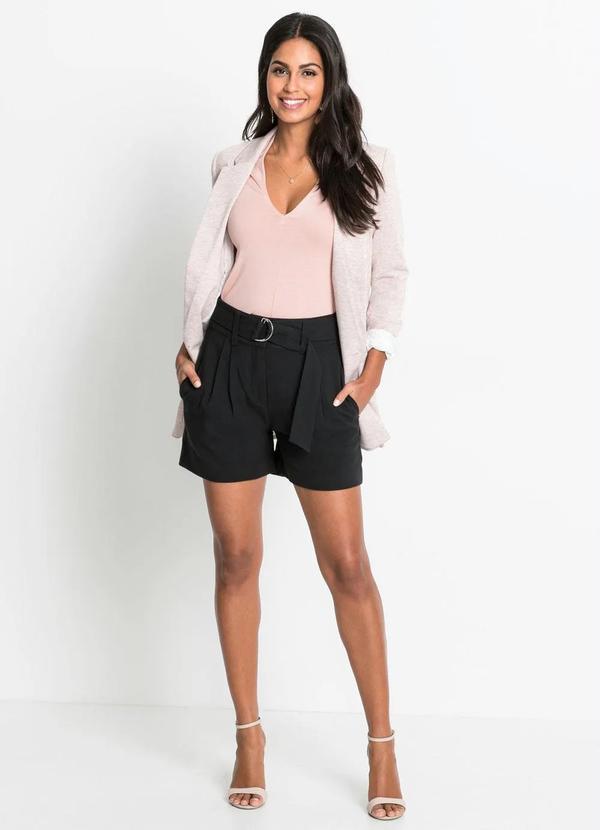 bonprix - Short Alfaiataria com Cinto Preto 4