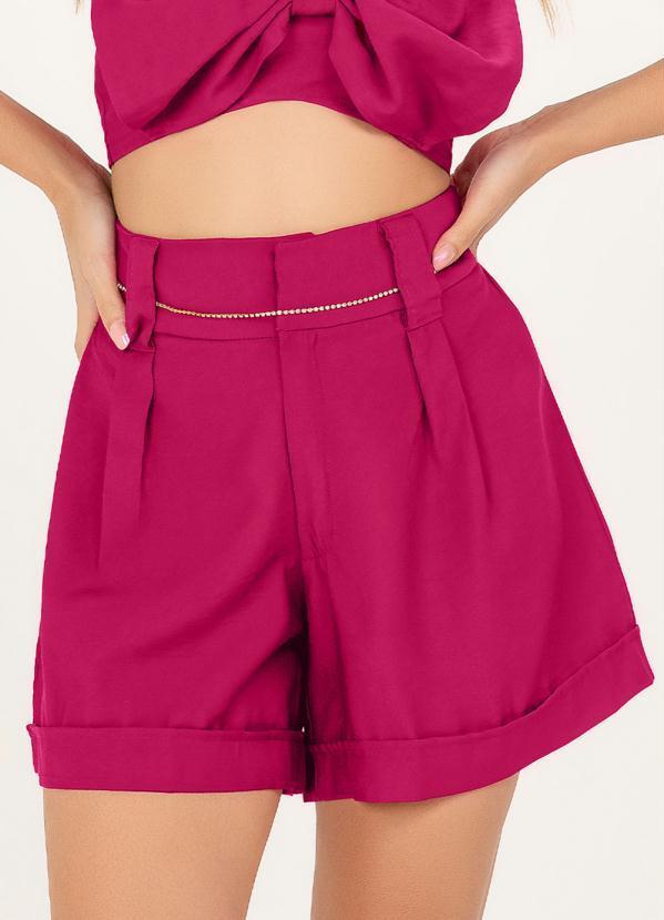 Angel - Short Alfaiataria Pregas Rosa