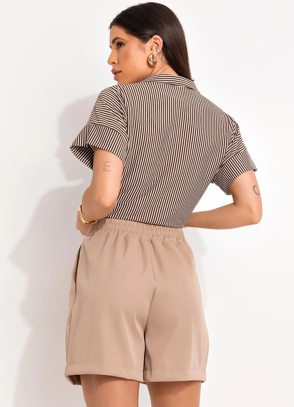 Bimini - Short Bege em Tecido de Poliéster 11