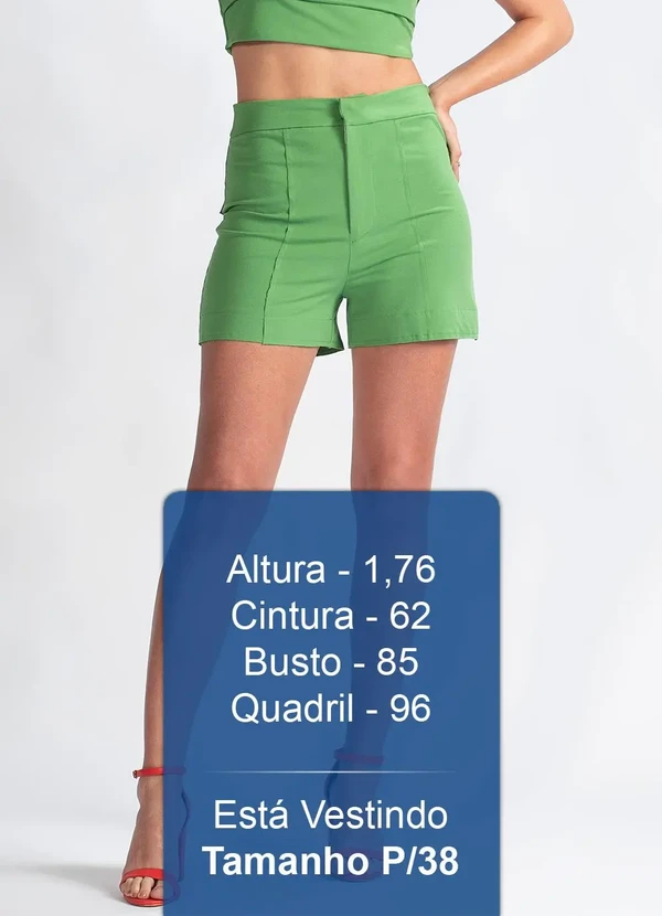 Maria Filó - Short em Viscose de Alfaiataria Verde 5