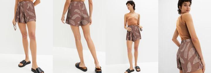 Short Folhagem Pontilhada em Linho