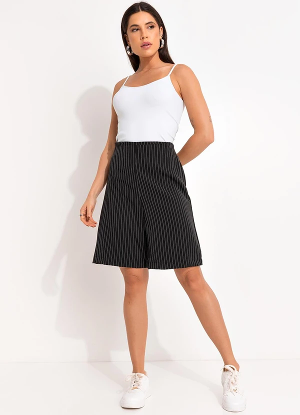 Bimini - Short Listrado Preto e Branco Risca de Giz 3