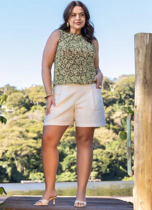 Quintess - Short Natural em Linho - QUINTESS