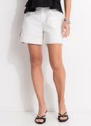 Short Off White em Linho