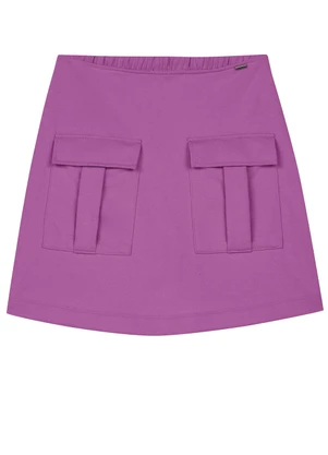 Marialícia - Short Saia Feminino Cargo com Bolsos Rosa - MARIALÍCIA