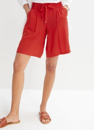 bonprix - Short Vermelho em Viscose Plana - BONPRIX