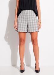 Short Xadrez Cinza em Alfaiataria
