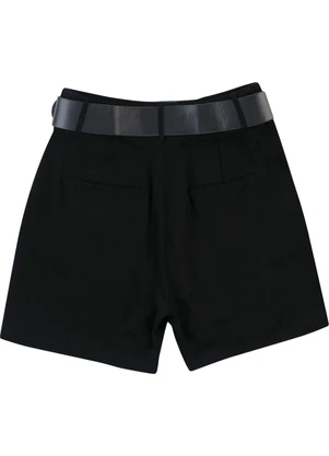 Malwee - Shorts Alfaiaria Viscose Sarjada Preto - MALWEE