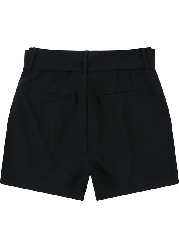 Malwee - Shorts Alfaiaria Viscose Sarjada Preto 3
