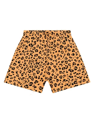 Malwee - Shorts Alfaiataria Animal Print em Viscose Ocre - MALWEE