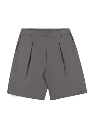 Outlet - Shorts Alfaiataria com Bolso Feminino Cinza - OUTLET