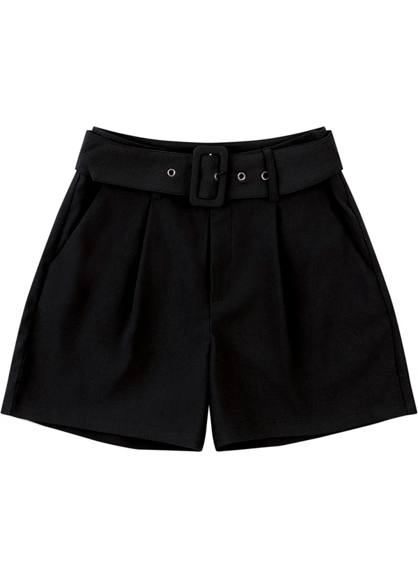 Malwee - Shorts Alfaiataria com Bolso Preto
